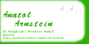 anatol arnstein business card